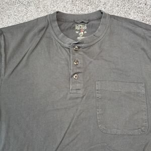 Red Head Bass Pro Shop Men's Henley Shirt Short Sleeves Size Small Gray